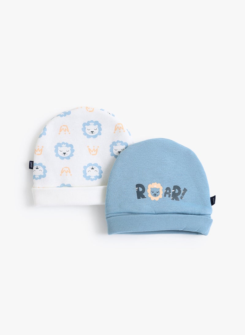 Baby Boys Baby Lion Cap Pack Of 2