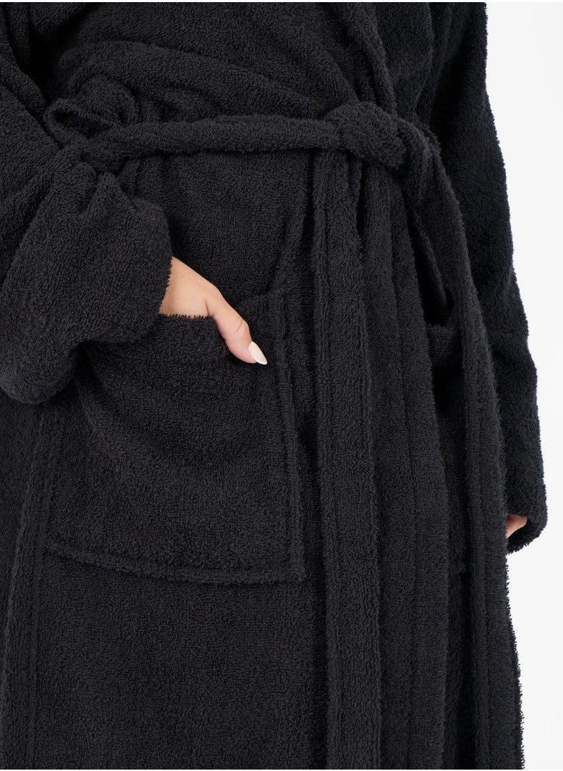 Shawl Bathrobe for Adults, 100% Cotton Black, Soft & Absorbent Spa & Hotel Quality Robe (S/M) - pzsku/Z7C5C7FBE95FD7B415744Z/45/_/1739972895/0765afdc-227b-4797-bf24-07fbb2e35da0