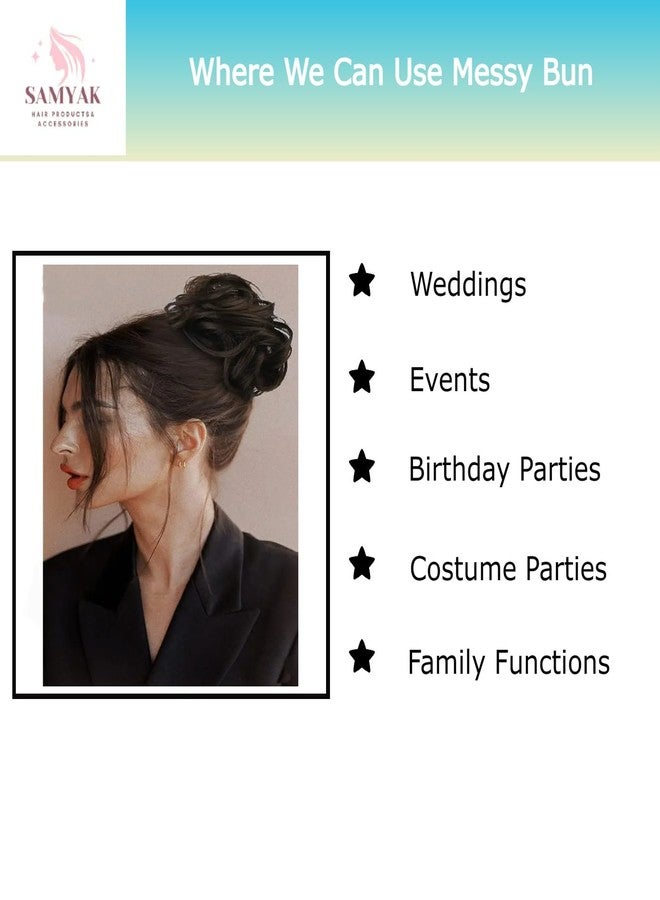 Samyak Messy Hair Bun Extensions,Hair Accessories For Women | Stylish Juda Hair Bun | Artificial Fake Donut Maker Scrunchie Rubber Band Hairpiece (Medium, Bun, Natural Brown) - Image 4