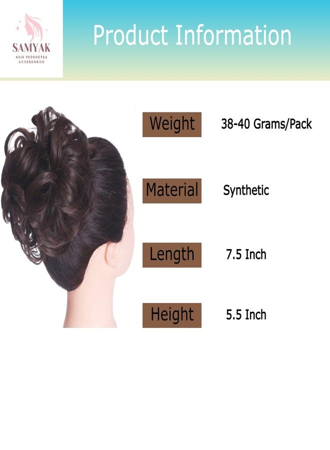 Samyak Messy Hair Bun Extensions,Hair Accessories For Women | Stylish Juda Hair Bun | Artificial Fake Donut Maker Scrunchie Rubber Band Hairpiece (Medium, Bun, Natural Brown) - Image 2