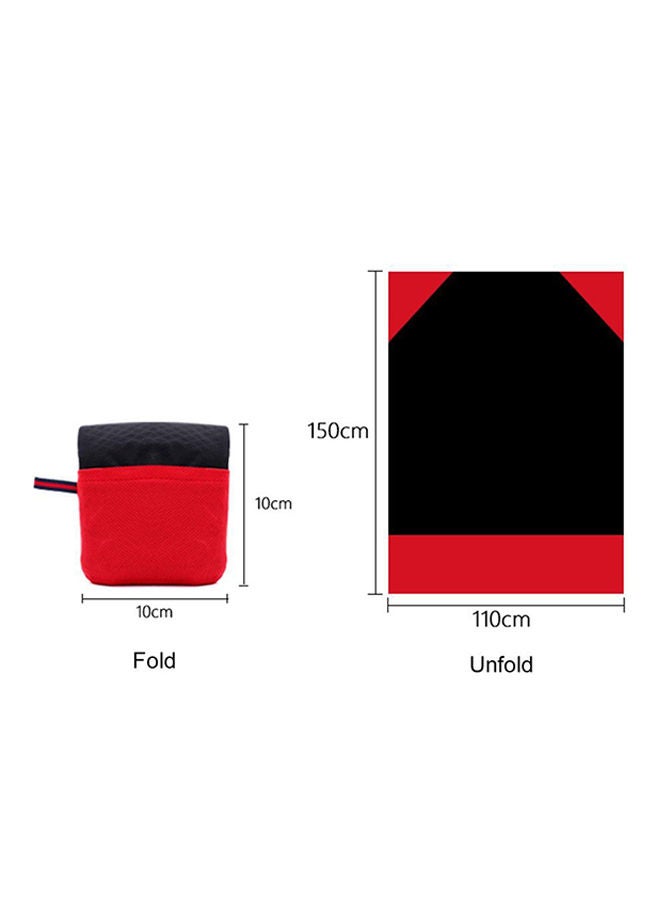 NIBEMINENT Moisture Proof Beach Foldable Picnic Mat Black/Red - Image 2