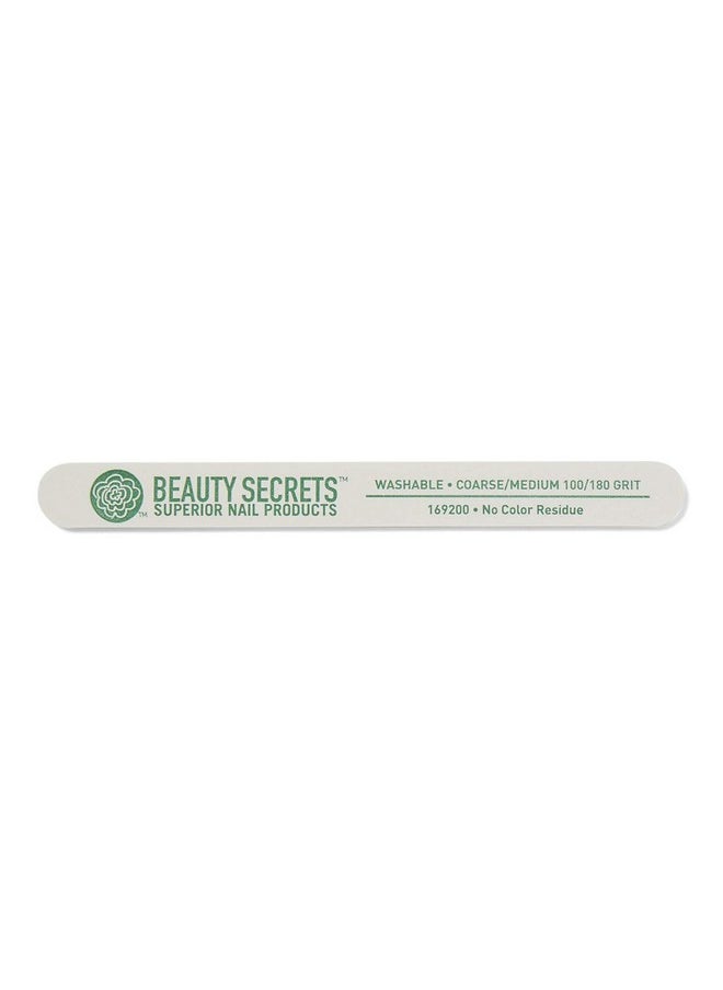 beauty Secrets - White Cushion Nail File Medium/Coarse 100/180 Grit - Image 1