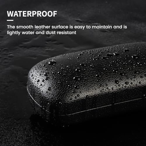 molshine Hard Shell Sunglasses Case, Classic Large Glasses Case for Sunglass, Eyeglasses with Cleaning Cloth (Black) - Image 5