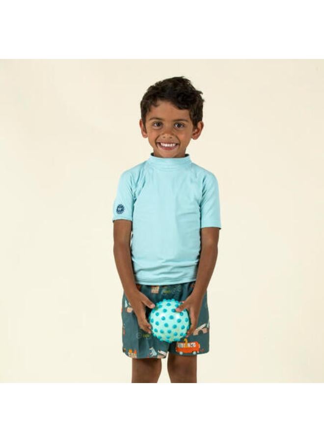 نابايجي تي شيرت بحماية من الأشعة فوق البنفسجية بأكمام قصيرة للرضع - أزرق فاتح - Image 2