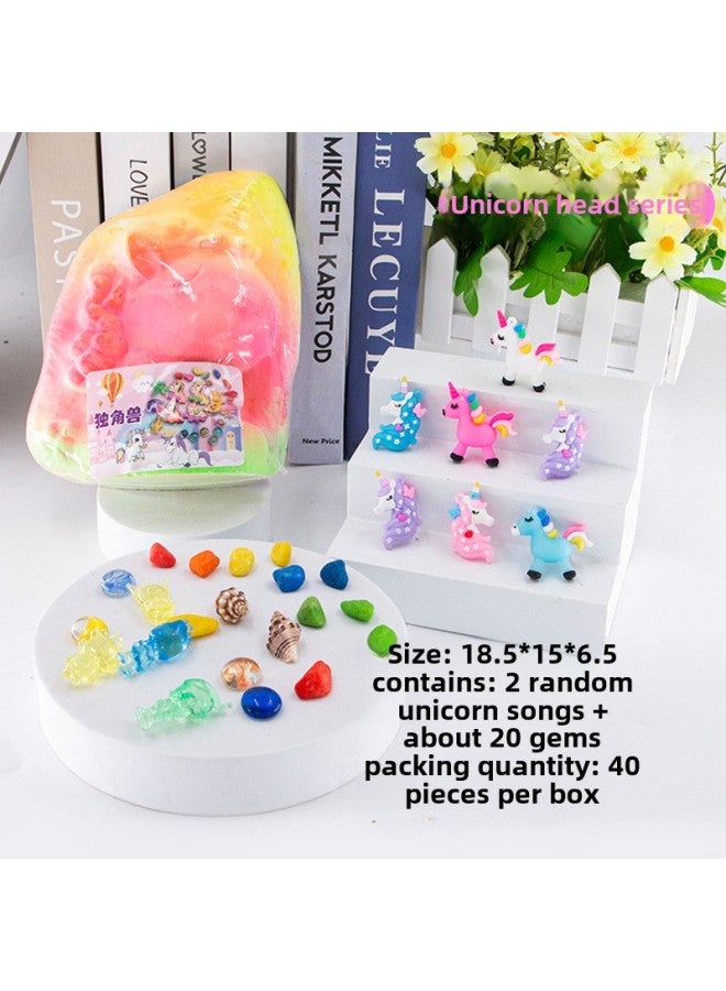 Archaeological Digging Toys Children's Hands-on Puzzle Digging Gem Blind Box Night Market Stall Diy Treasure Hunting Toys Wholesale-Color:Unicorn (excluding Tools) - Image 1
