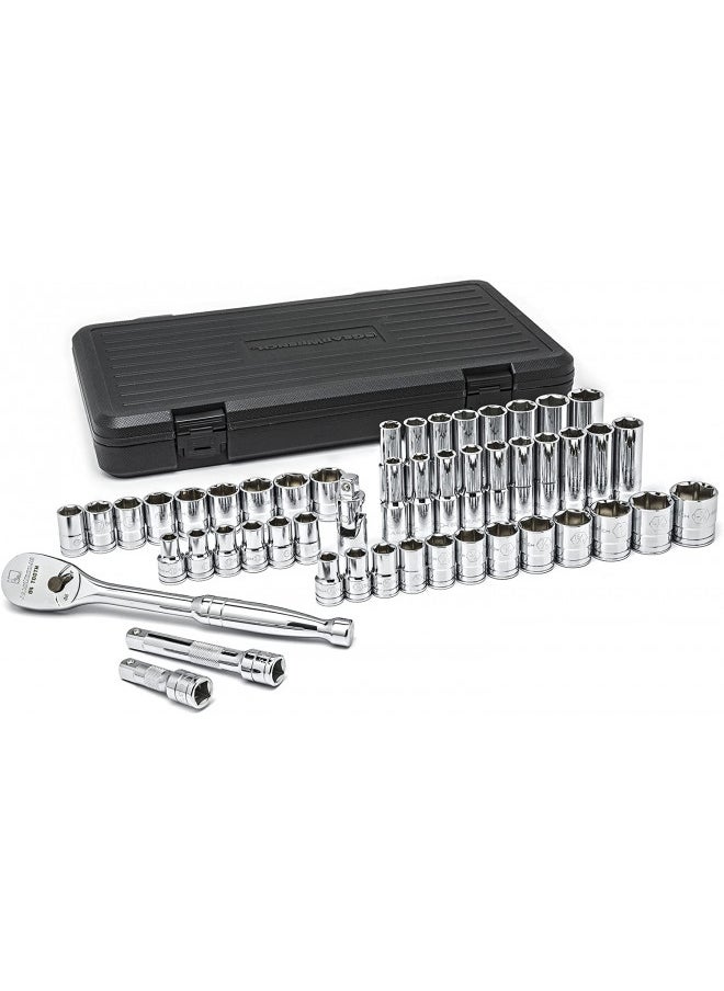 GearWrench GEARWRENCH 49 Pc. 1/2" Drive 6 Pt. Socket Set, Standard/Deep, SAE/Metric - 80700D  - Image 3