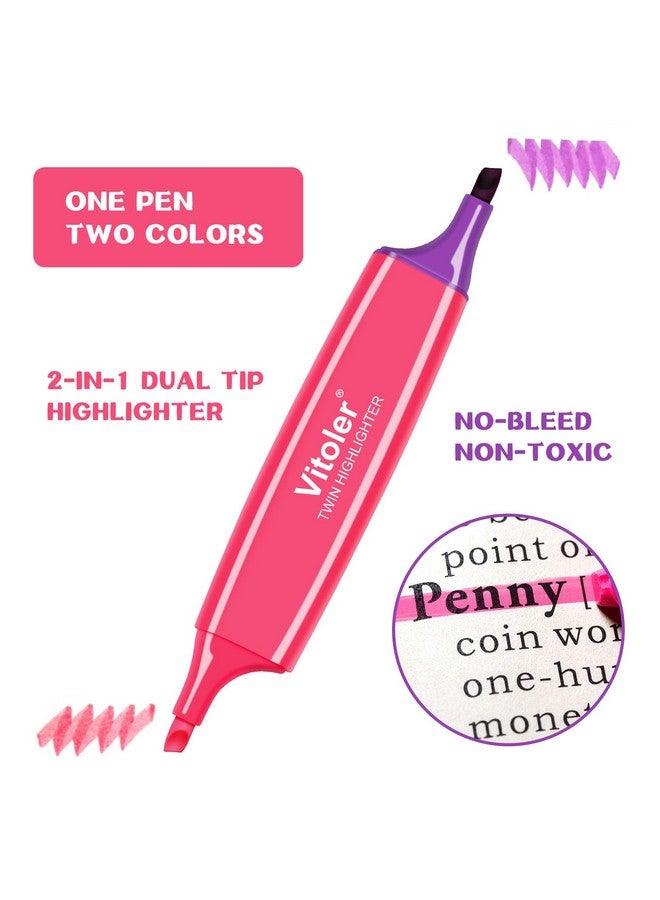 VITOLER Highlighters Assorted Colorsbible Highlighters6 Pcs12 Colorsdual Tipsno Bleedaesthetic Highlightersmarker Pens For Adults Kids School Office Supplies - Image 3