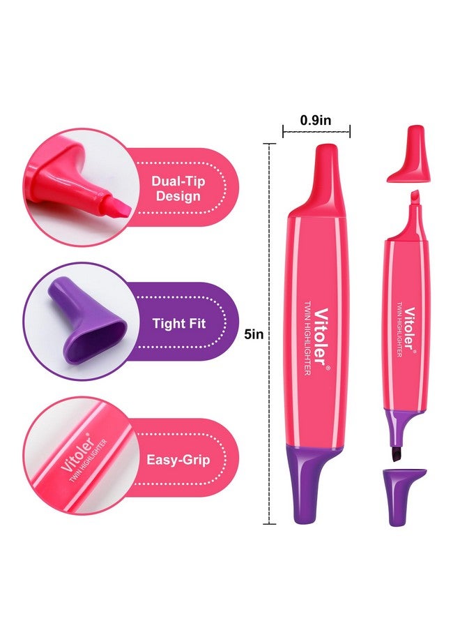 VITOLER Highlighters Assorted Colorsbible Highlighters6 Pcs12 Colorsdual Tipsno Bleedaesthetic Highlightersmarker Pens For Adults Kids School Office Supplies - Image 4