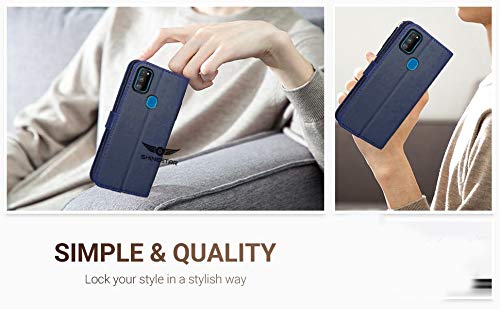 SHINESTAR Galaxy M21 / M30s Flip Case | PU Leather Flip Cover Wallet Case with TPU Shockproof Case Cover for Samsung Galaxy M21 / M30s - (Ultimate Blue) - Image 4