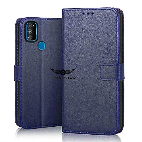 SHINESTAR Galaxy M21 / M30s Flip Case | PU Leather Flip Cover Wallet Case with TPU Shockproof Case Cover for Samsung Galaxy M21 / M30s - (Ultimate Blue) - Image 1