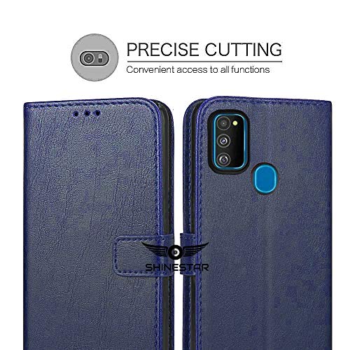 SHINESTAR Galaxy M21 / M30s Flip Case | PU Leather Flip Cover Wallet Case with TPU Shockproof Case Cover for Samsung Galaxy M21 / M30s - (Ultimate Blue) - Image 2