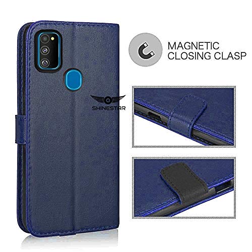 SHINESTAR Galaxy M21 / M30s Flip Case | PU Leather Flip Cover Wallet Case with TPU Shockproof Case Cover for Samsung Galaxy M21 / M30s - (Ultimate Blue) - Image 3