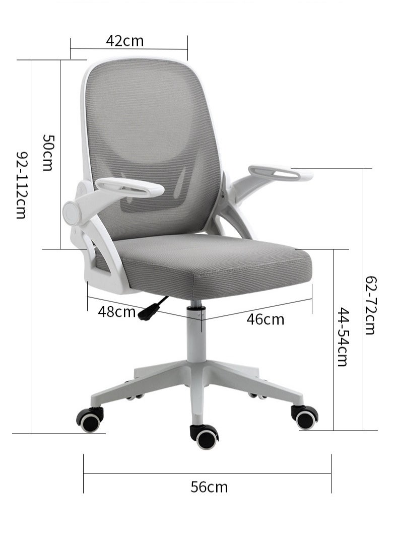 Home Office Chair Workstation Chair Comfort Ergonomic swivel computer chair, lumbar support task chair with wheels and reversible armrests, height adjustable