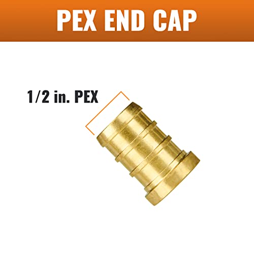 SUNGATOR 25-Pack 1/2" Pex Plug End Cap, No Lead Brass, Pex Fittings 1/2 Inch, NSF, UPC Certified - Image 2
