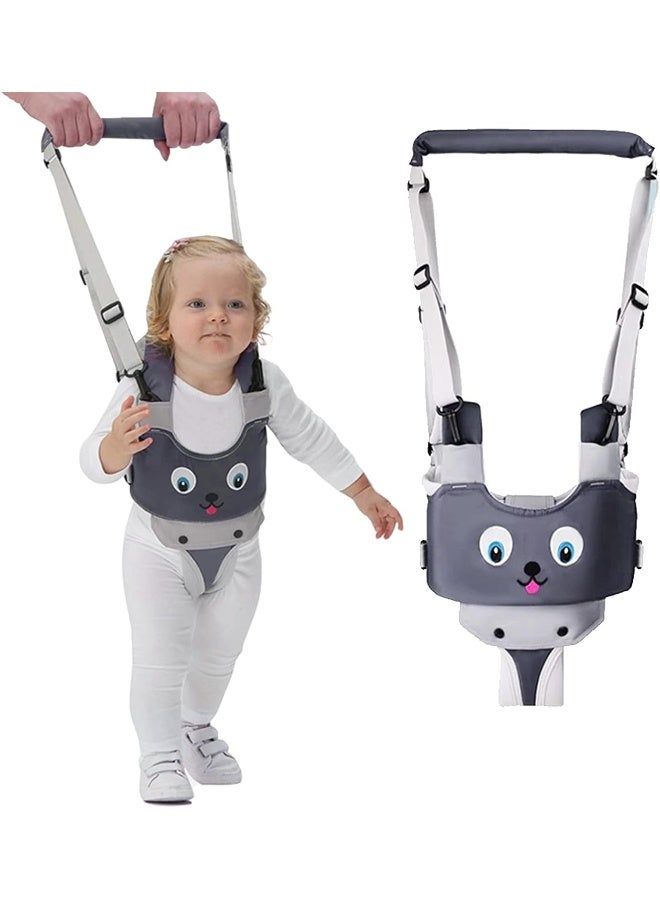 IULONEE Baby Walker, Handheld Kids Toddler Walking Harness Helper Assistant Protective Belt Child Activity Walker Adjustable Standing Up Walking Learning Helper for Toddler 7-24 Month (Grey) - Image 1
