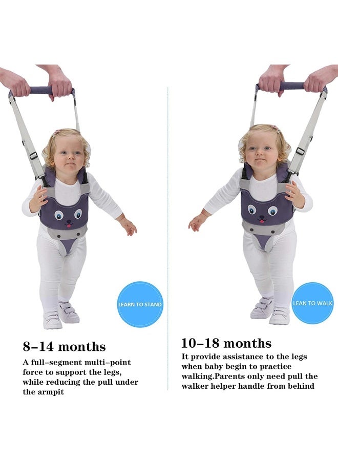 IULONEE Baby Walker, Handheld Kids Toddler Walking Harness Helper Assistant Protective Belt Child Activity Walker Adjustable Standing Up Walking Learning Helper for Toddler 7-24 Month (Grey) - Image 3