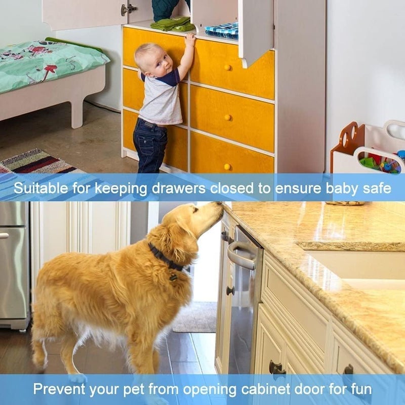 APURK Magnetic Door Catch Stainless Steel Cabinet Magnetic Catch with Strong Adhesive Sticker Screws for Cupboard Closet Drawer Sliding Door Safety Latches Lock Set of 2 PCsMulticolor - Image 3