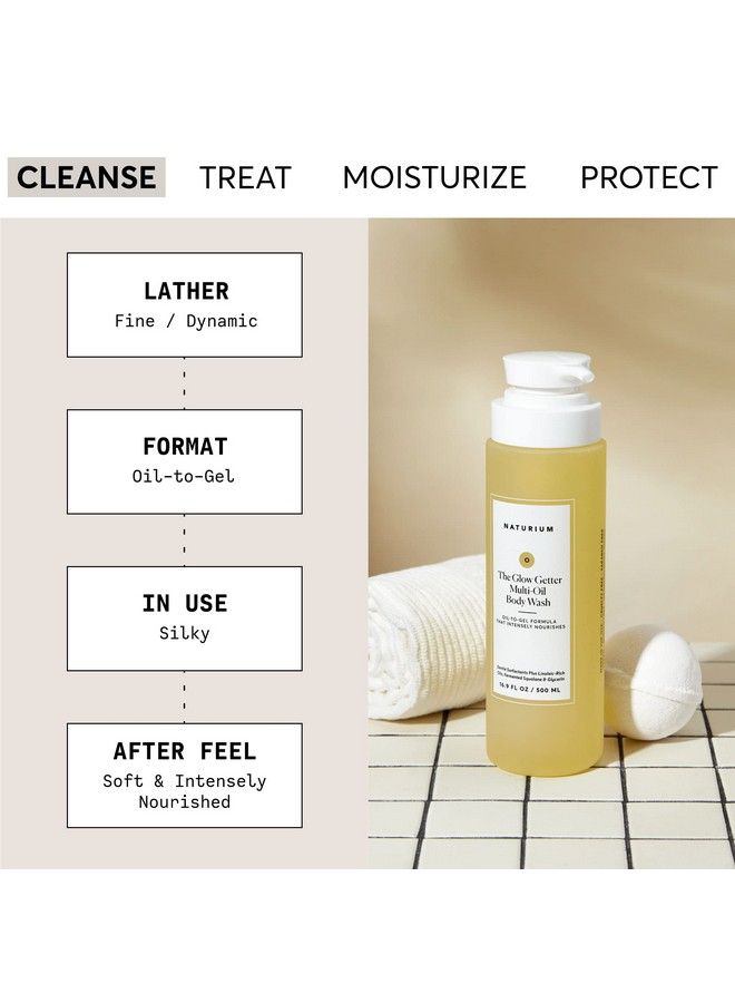 NATURIUM غسول الجسم المرطب متعدد الزيوت من ذا جلو جيتر، منظف لطيف، 16.9 أونصة - Image 3