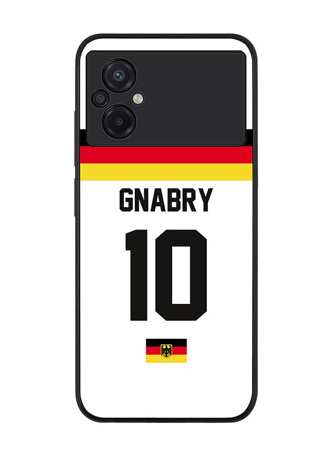 Stylizedd Rugged Black edge case for Xiaomi Poco M5 Slim fit Soft Case Flexible Rubber Edges Anti Drop TPU Gel Thin Cover - Football Team - Germany Player Name - Gnabry - Image 1