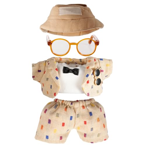 Beofinest Clothes for 17cm Dolls Accessories for 17cm Doll Clothes Set for Doll Fashionable Cute Elegant Matchable Style 6 PCS Set Hat Clothes for Dolls Accessories No Doll Khaki - Image 1