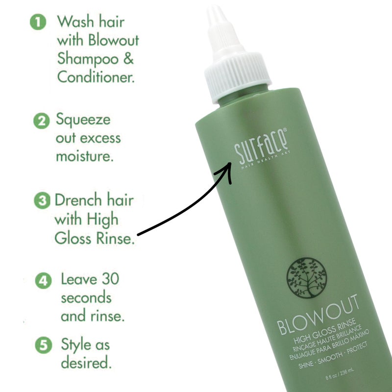 SURFACE Hair Blowout High Gloss Rinseâ€“ Organic Ingredients for Women and Men, Heat-Resistant with Babassu Oil for Longer Lasting Blowouts - 8 fl oz - Image 4