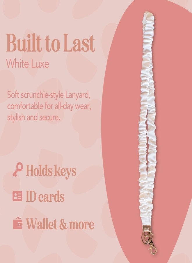 ANDI Neck Lanyard For Women - Scrunchie Cute Lanyard for Keys, Id Card Holder, Wallet - Aesthetic Long Lanyard (White Luxe) - Image 3