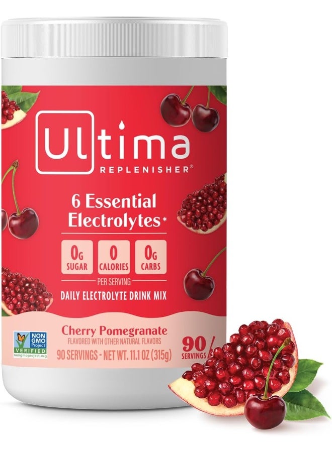 Ultima Replenisher Hydration Electrolyte Powder- 90 Servings- Keto & Sugar Free- Feel Replenished, Revitalized- Naturally Sweetened- Non- Gmo & Vegan Electrolyte Drink Mix- Cherry Pomegranate - Image 1