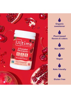Ultima Replenisher Hydration Electrolyte Powder- 90 Servings- Keto & Sugar Free- Feel Replenished, Revitalized- Naturally Sweetened- Non- Gmo & Vegan Electrolyte Drink Mix- Cherry Pomegranate  - Image 4