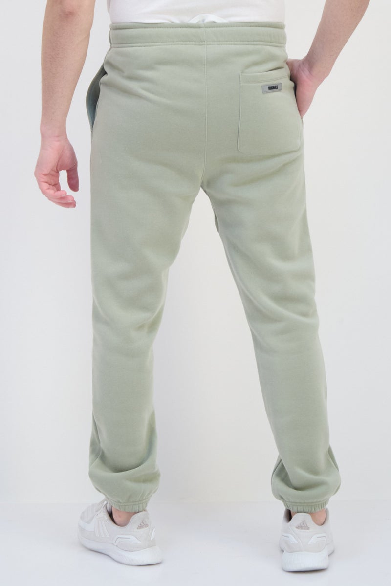 brooklyn سروال رياضي عادي للرجال بشعار العلامة التجارية، أخضر حكيم - Image 3