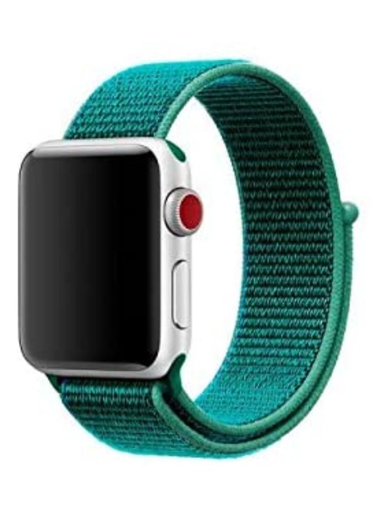 VITION Nylon Sport Band for Apple Watch 42mm/44mm/45mm  Soft Replacement Strap for iWatch Series 7 6 SE 5 4 3 2 1 Cyan Green 