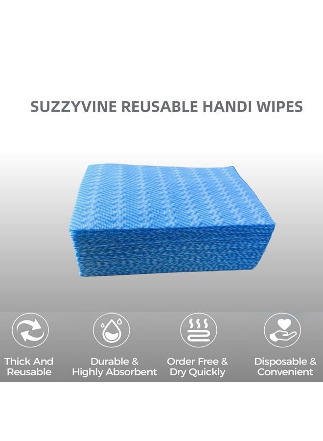 SUZZYVINE Disposable Cleaning Towels Dish Towels and Dish Cloths Reusable Towels,Handy Cleaning Wipes, 50 Count/Pack,Blue - Image 3