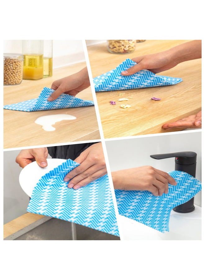 SUZZYVINE Disposable Cleaning Towels Dish Towels and Dish Cloths Reusable Towels,Handy Cleaning Wipes, 50 Count/Pack,Blue - Image 5