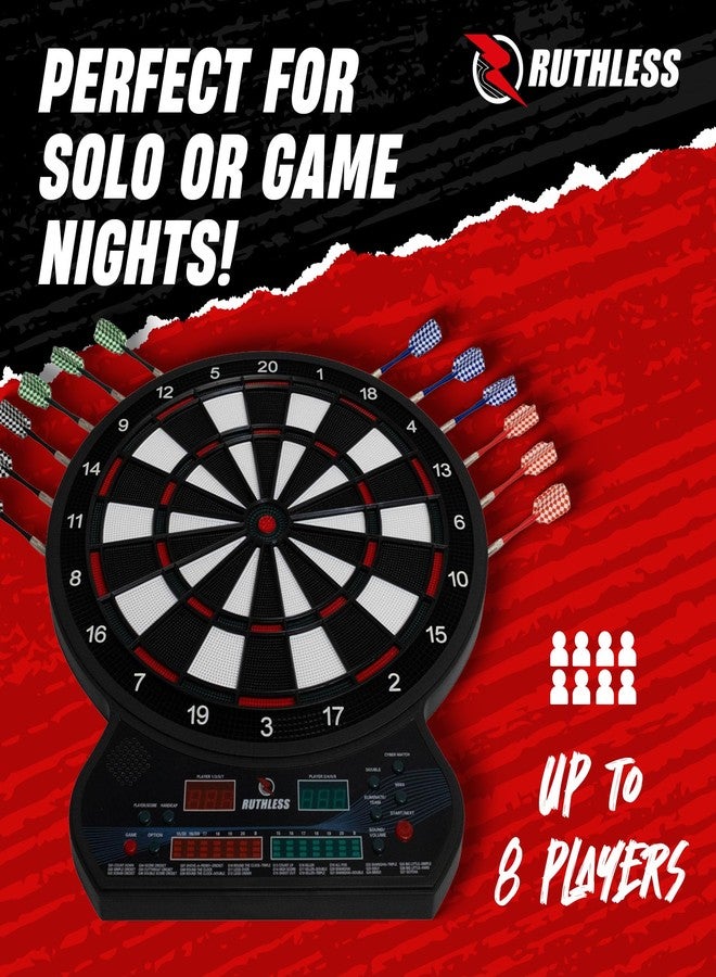 Ruthless | R600 Electronic Dartboard | Soft Tip Interactive Dartboard with 27 Game Modes | Up to 8 Players and 4 Sets of Darts Included. - Image 2