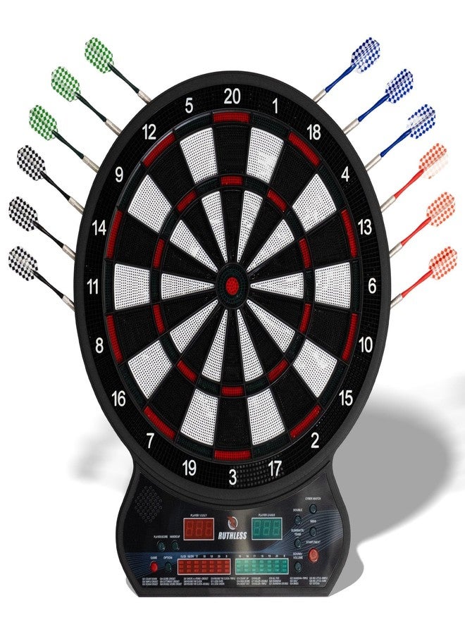 Ruthless | R600 Electronic Dartboard | Soft Tip Interactive Dartboard with 27 Game Modes | Up to 8 Players and 4 Sets of Darts Included. - Image 1