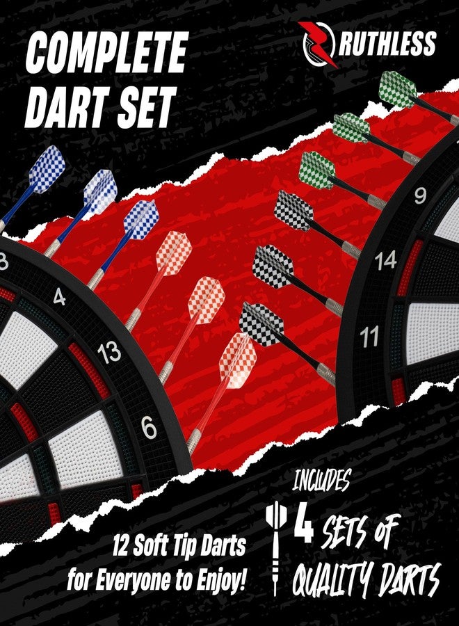 Ruthless | R600 Electronic Dartboard | Soft Tip Interactive Dartboard with 27 Game Modes | Up to 8 Players and 4 Sets of Darts Included. - Image 5