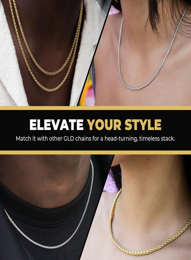 GLD Palm Chain for Men and Women - 18K 2MM Yellow Gold - 18” - Image 5