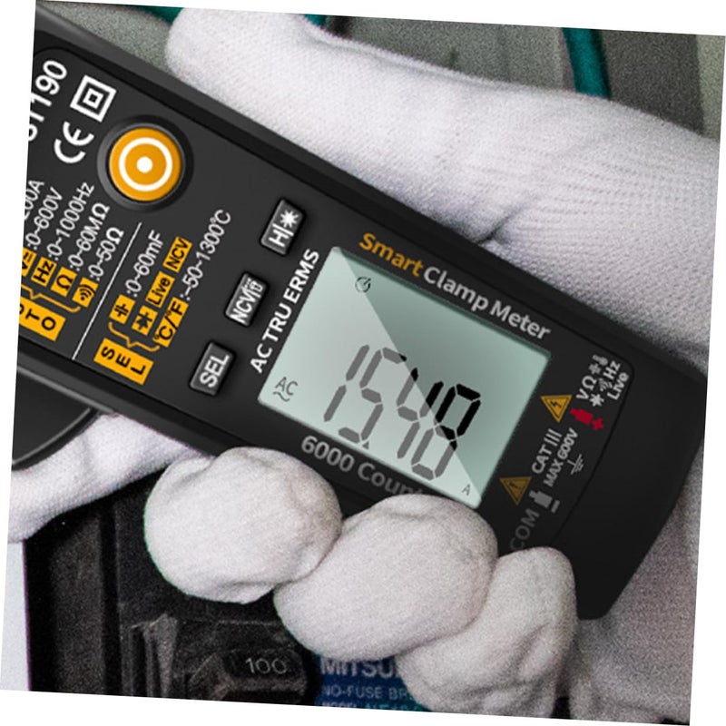 Yardwe St190 Auto-Range Intelligent Clamp Meter Digital Multimeter Electrician Tool Portable Voltage and Current Tester with Red Jaw for Electrical Repair and HVAC Testing - Image 4