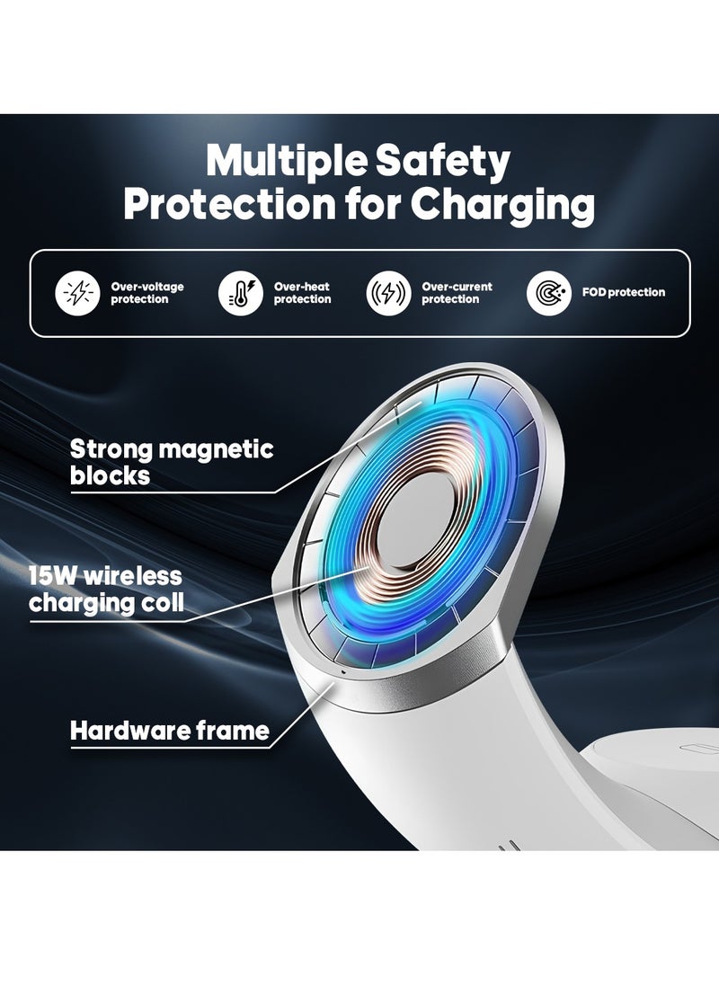 AMROAH - 2025 Moon 4 in 1 Wireless Charging Station for Smart Phone Headphones Watch, Multiple Devices Wireless Charger for iPhone 16 15 14 13 12 Series, Airpods Pro, Apple Watch - Image 1