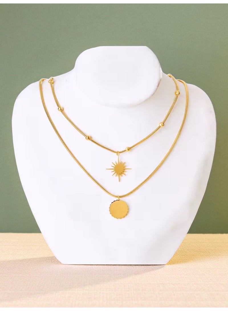 Casual collection Elegant Stainless Steel Gold Plated Necklace For Women With Gift Box - Image 3