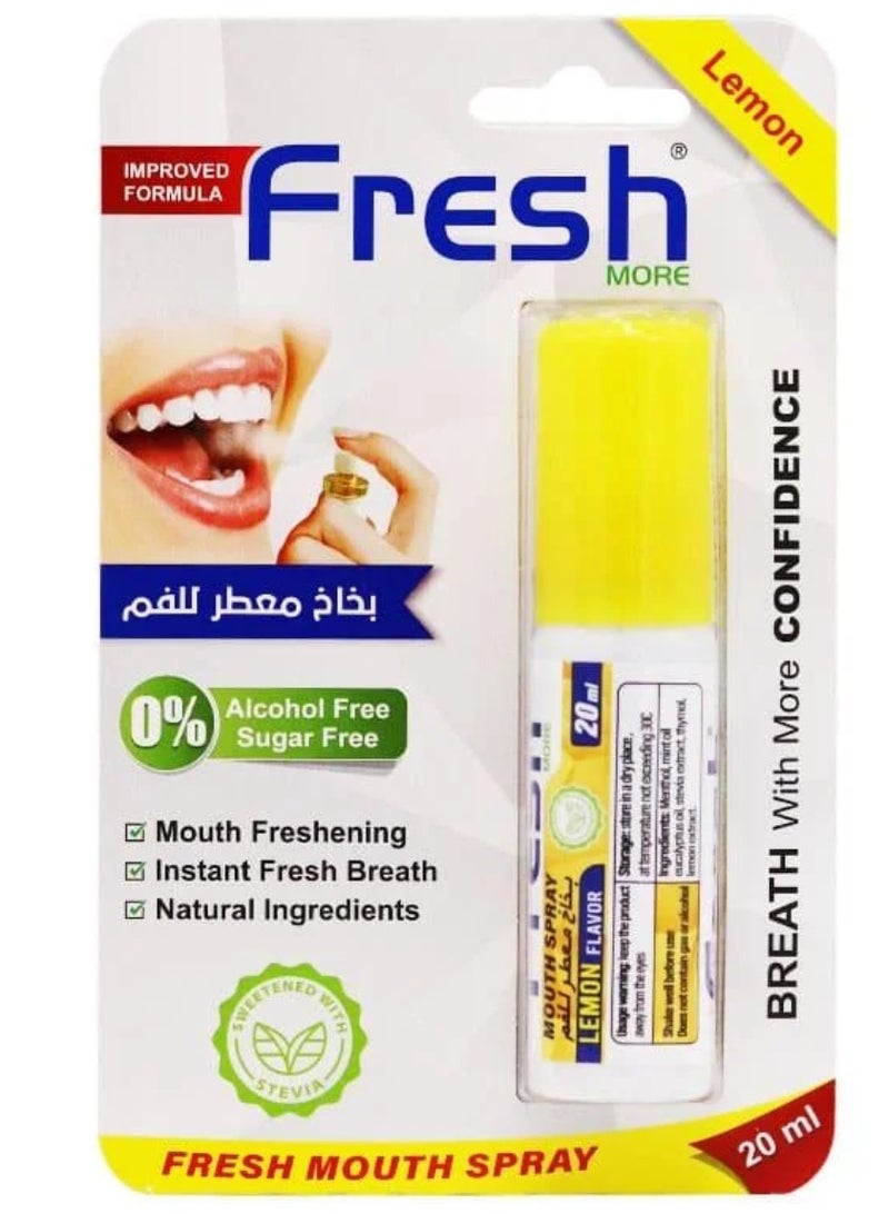 فريش مور ثلاثة قطع بخاخ معطر للفم بنكهة ليمون المنعش 20x3 مل - Image 2