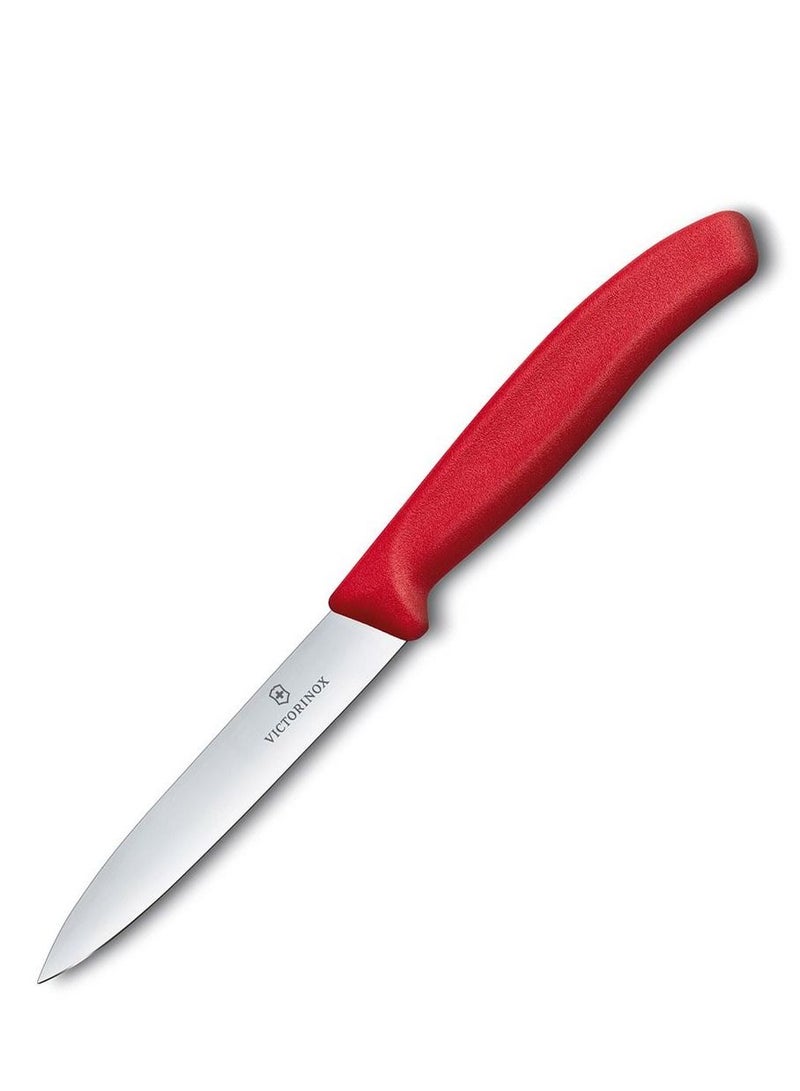 VICTORINOX KITCHEN Victorinox Swiss Classic Paring 4" straight Spear Point Blade 5/8" Width at Handle Red  - Image 1