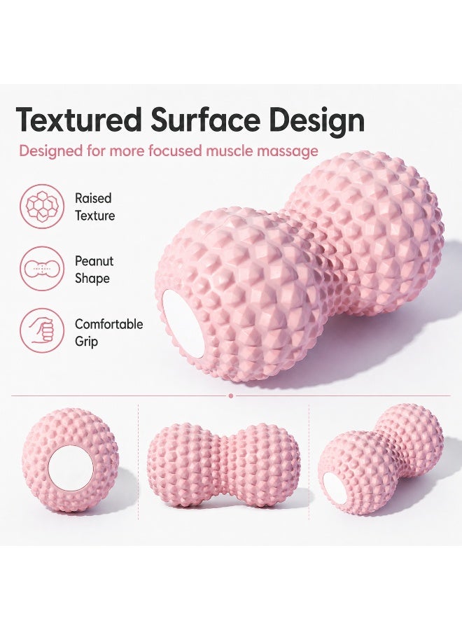 DIOTTI Peanut Massage Ball, Double Lacrosse Mobility Ball, Pink Textured Massage Roller for Deep Tissue Massage, Myofascial Release & Acupoint Massage - Image 2
