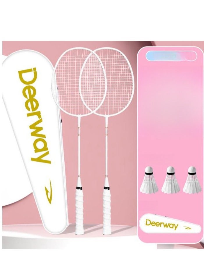 Deerway Carbon Badminton Racket Ultra Light And Durable Adult Suit, Competition Training, Dribbling, Double Racket - Image 1