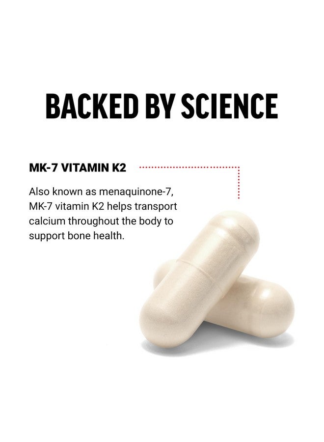 FORCE FACTOR MK-7 Vitamin K2 100mcg, Bone Support Supplements for Women and Men, Support Heart Health, Bone Density, and More, BIoavailable Form, Vegan, Non-GMO, 60 Vegetable Capsules - Image 3