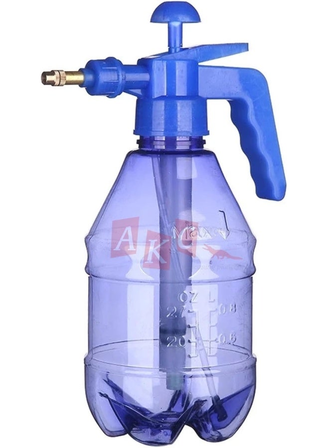 AKC Clear 1L Transparent Plastic Water Sprayer - Pressure Garden Water Can with Adjustable Nozzle for Gardening, Cleaning & Plant Care (Blue, 1 Liter)  - Image 1