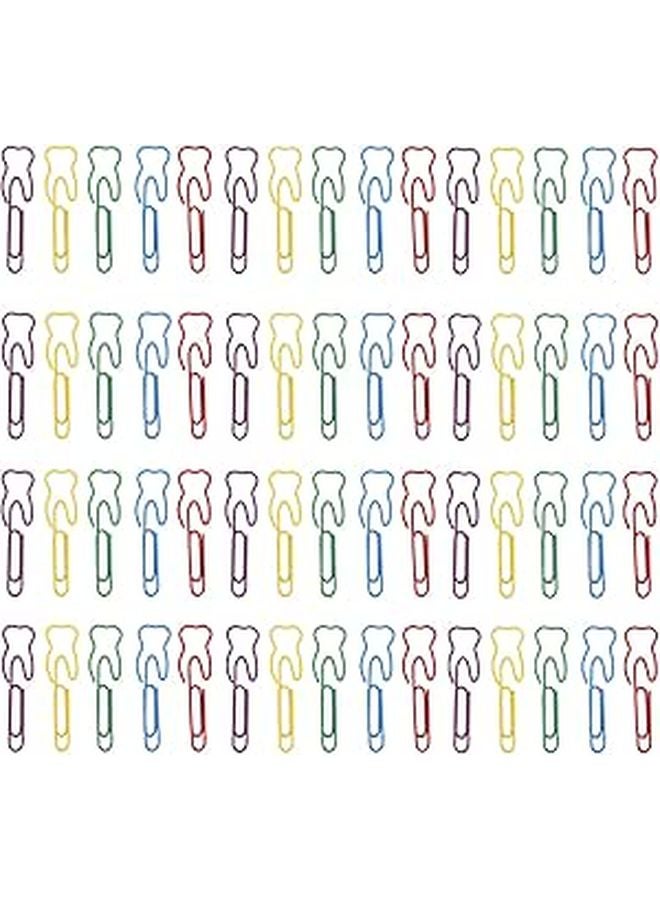 100 Pcs Colored Tooth Shaped Metal Paper Clips For Desk Office School Supplies - Image 1