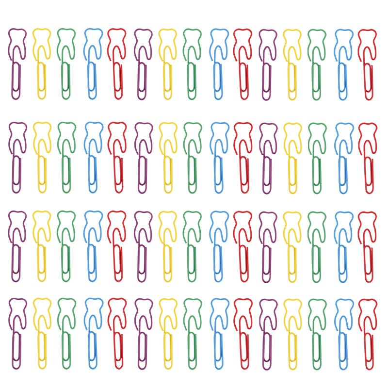 100 Pcs Colored Tooth Shaped Metal Paper Clips For Desk Office School Supplies - Image 2