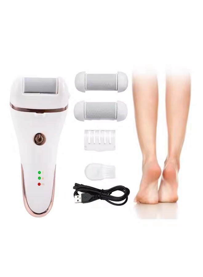 Electric Foot Callus Remover Kit,  Portable Foot Grinder for Feet，Rechargeable Electric Foot File Sander Waterproof Foot Filer with 2 Roller Heads - Image 1
