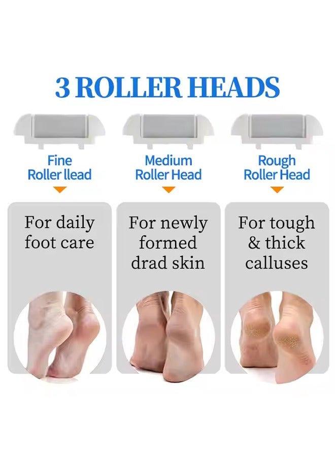 Electric Foot Callus Remover Kit,  Portable Foot Grinder for Feet，Rechargeable Electric Foot File Sander Waterproof Foot Filer with 2 Roller Heads - Image 2