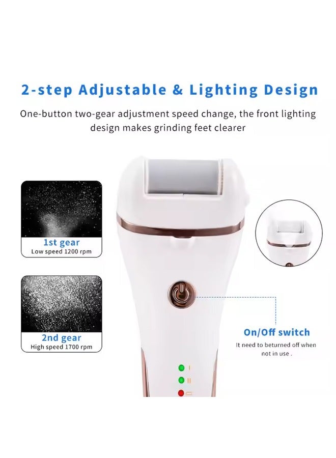 Electric Foot Callus Remover Kit,  Portable Foot Grinder for Feet，Rechargeable Electric Foot File Sander Waterproof Foot Filer with 2 Roller Heads - Image 3
